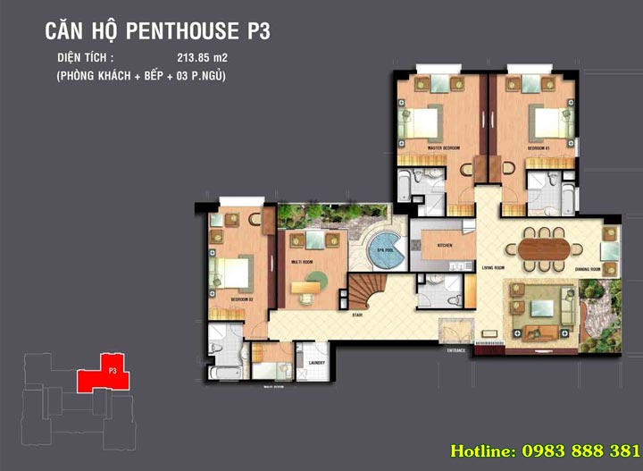 Penthouse can ho satra quan phu nhuan dien tich 213m2